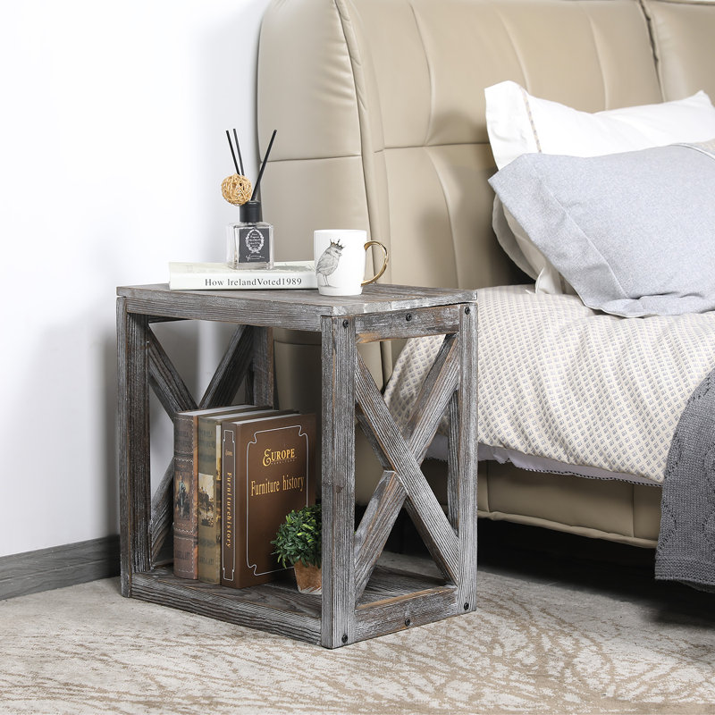 Grey brown bedside table hotsell